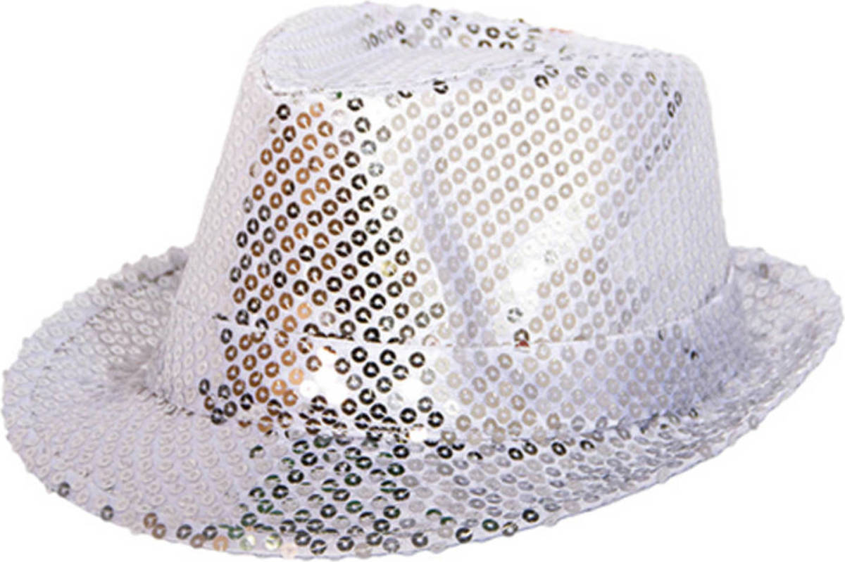 Shoppartners Trilby Hoed Met Glitters - Zilverkleurig