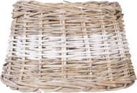 Clayre & Eef Lampenkap Band Wit 25x18x16 Cm / E27 - Bruin - Rotan