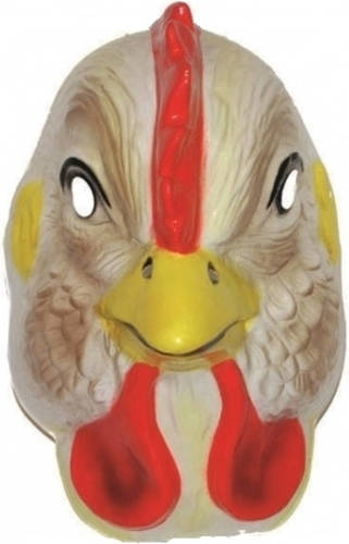 Funny Fashion Plastic Kippen Verkleed Masker Voor Volwassenen - Verkleedmaskers