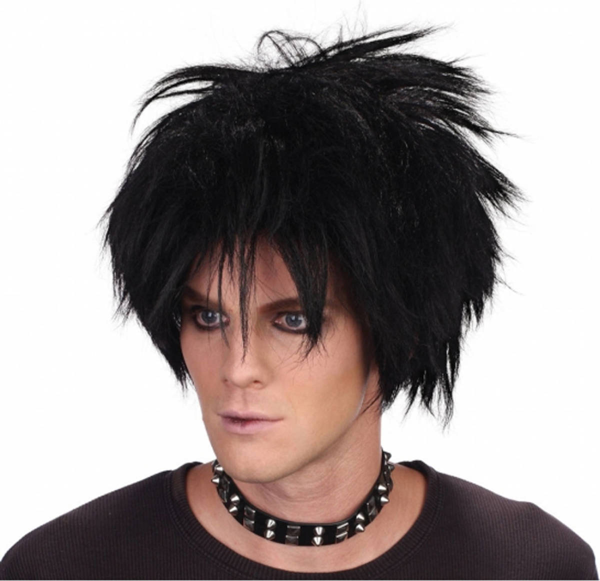 Bristol novelty Rockers Pruik Zwart Haar - Verkleedpruiken