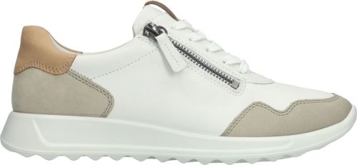 Ecco Flexure Runner Sneaker Dames Wit/Cognac/Taupe