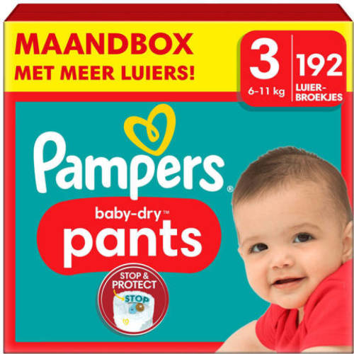 Pampers Baby-Dry Pants Maat 3 (6-11kg) - 192 luierbroekjes maandbox