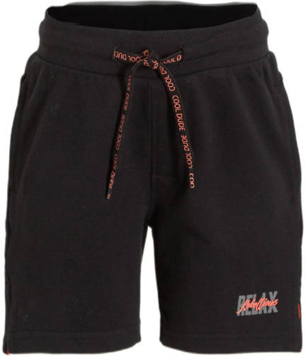 Orange Stars short Mauritz met printopdruk zwart