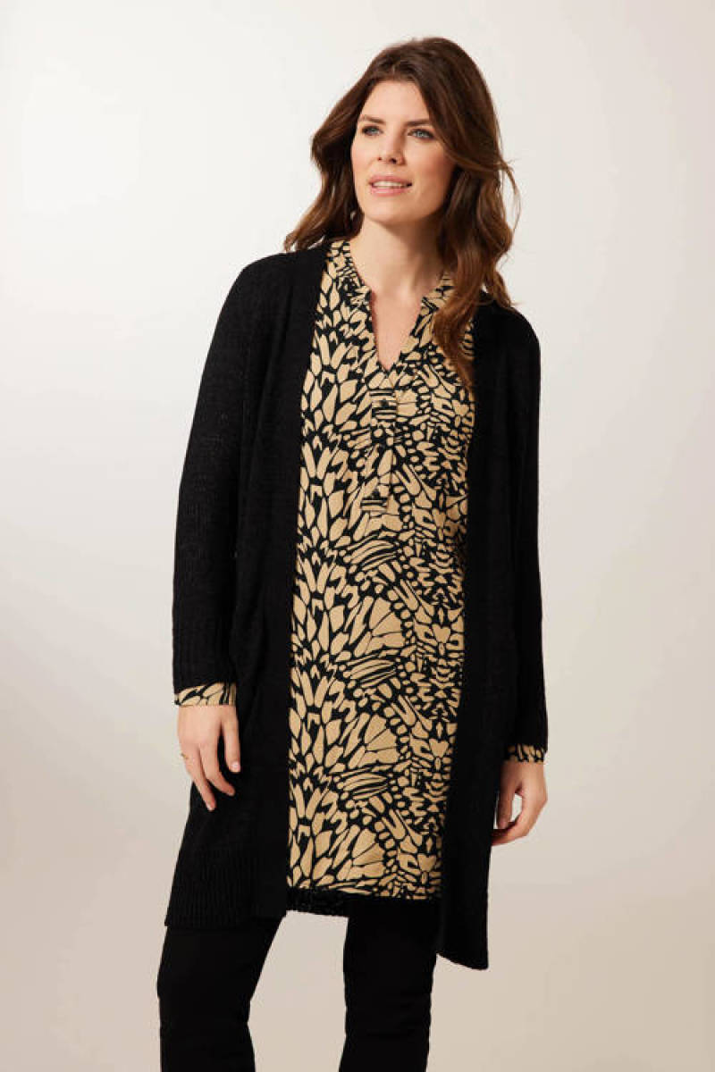 Miss Etam fijngebreid vest Mabel zwart