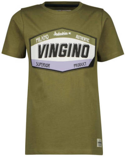 Vingino T-shirt HESDY met logo kakigroen