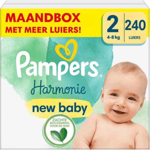 Pampers Harmonie Maat 2 (4-8kg) - 240 luiers maandbox