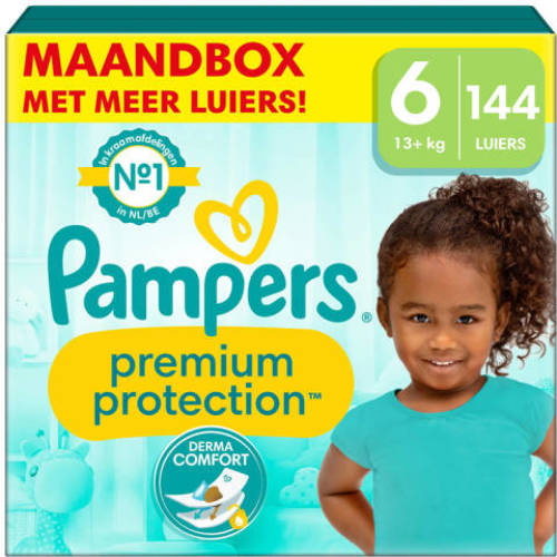 Pampers Premium Protection Maat 6 (13kg+) - 144 luiers maandbox