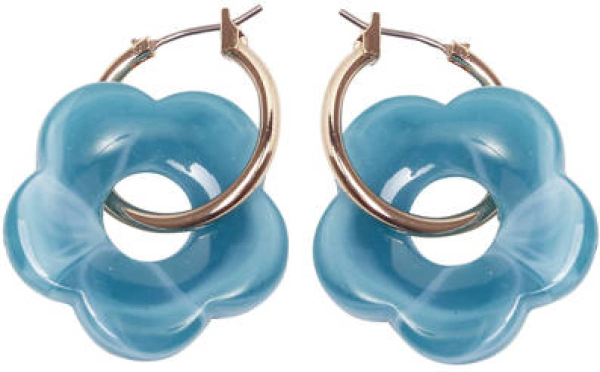 Only oorbellen ONLTIANA goudkleurig/blauw