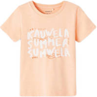 NAME IT MINI T-shirt NMMFREDERIK met printopdruk zalmroze