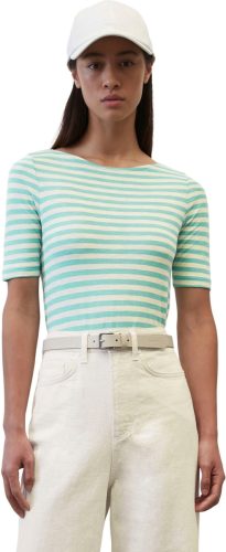 Marc O'Polo gestreept T-shirt turquoise/wit