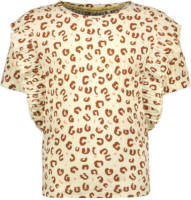 Like Flo T-shirt met all over print en ruches multicolor