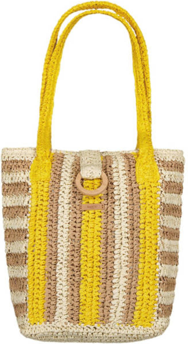 Barts gestreepte shopper Atlantic geel/beige