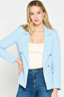 LOLALIZA tweed blazer lichtblauw