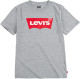 Levi's Kids T-shirt Batwing met logo grijs melange