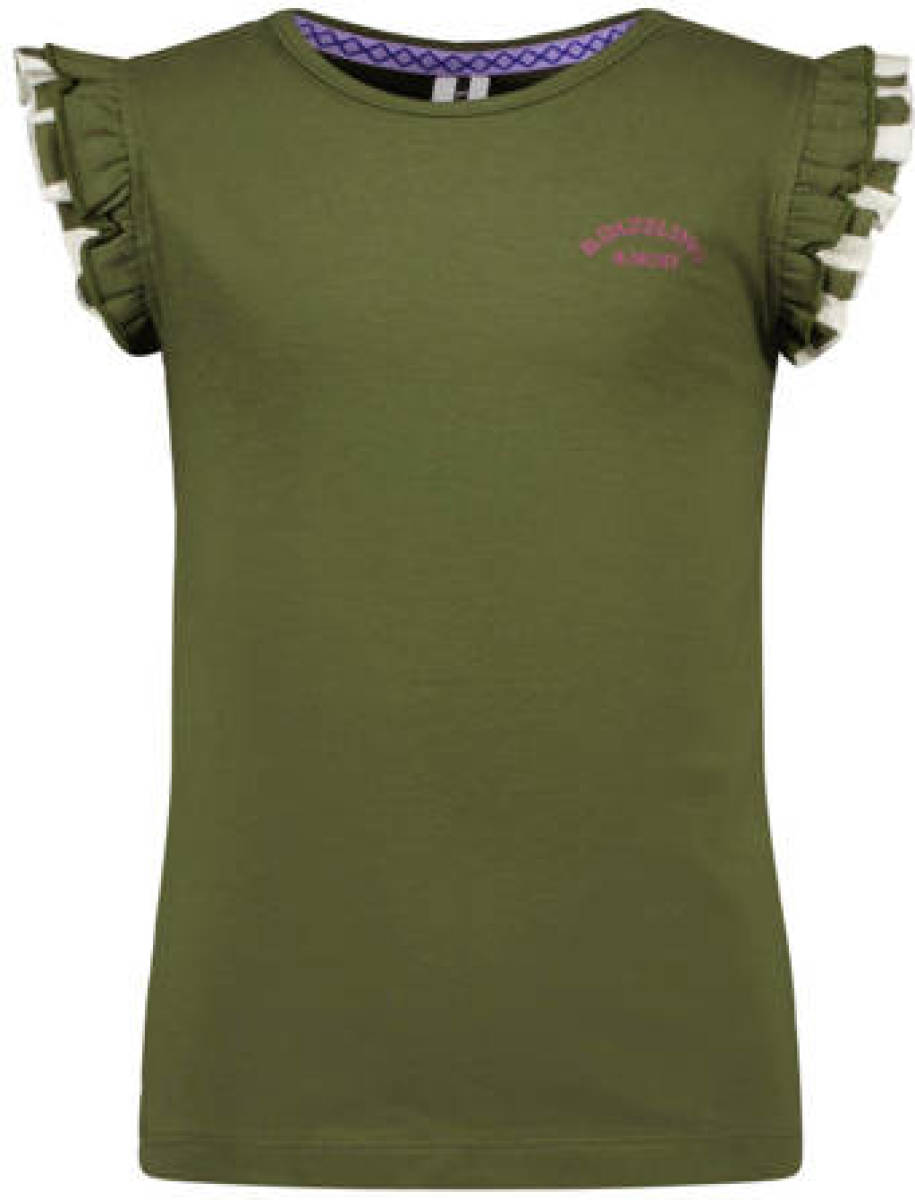 B.Nosy T-shirt B.Dazzeling met ruches donkergroen