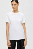 SELECTED FEMME T-shirt SLFMYESSENTIAL van biologisch katoen wit