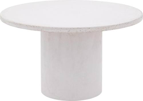 Goossens Salontafel Stone rond, beton wit, urban industrieel, 70 x 40 x 70 cm