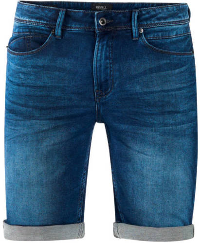 Refill by Shoeby regular fit jeans short Lewis darkblue