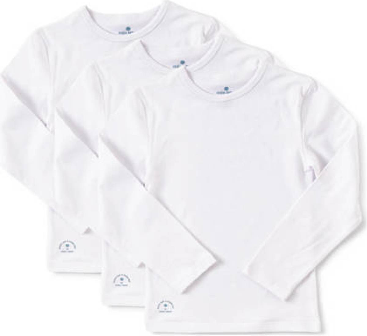 Little Label longsleeve van biologisch katoen - set van 3 wit