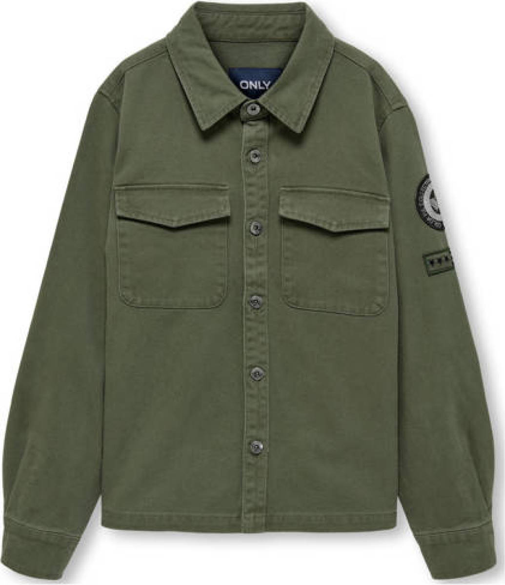 KIDS Only BOY shacket tussenjas KOBSTEVEN met 3D applicatie donkergroen