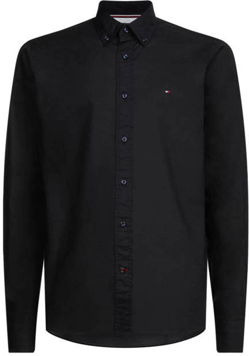 Tommy hilfiger regular fit overhemd met biologisch katoen black