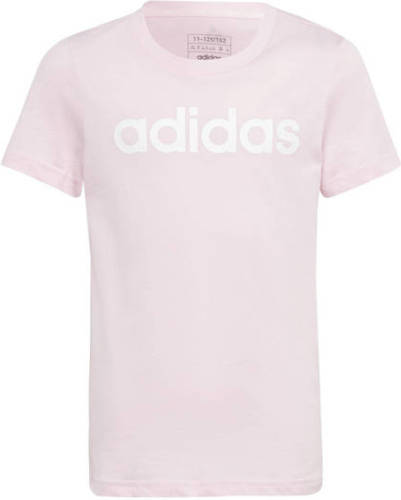 adidas Sportswear T-shirt met logo roze/wit