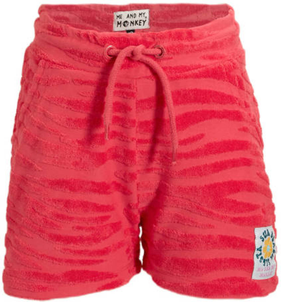 Me & My Monkey badstof short Maggy met zebraprint roze
