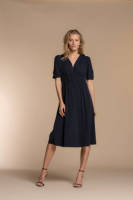 Geisha jurk met plooien donkerblauw