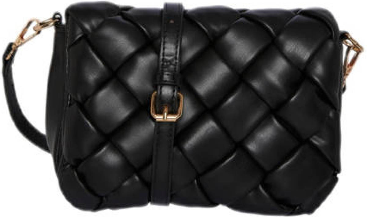 PIECES geweven crossbody tas PCKELLA zwart