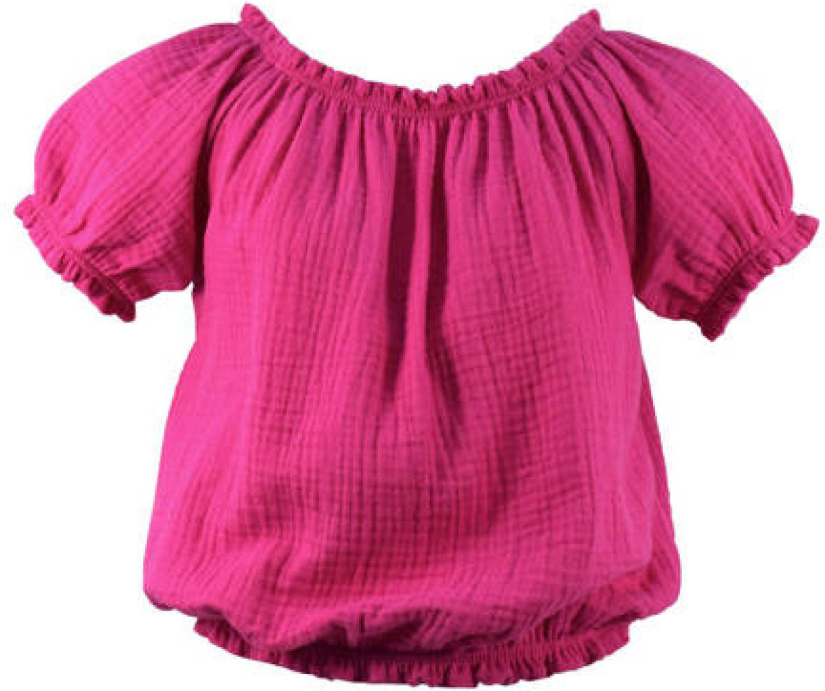 KIDDO T-shirt Michella met ruches fuchsia