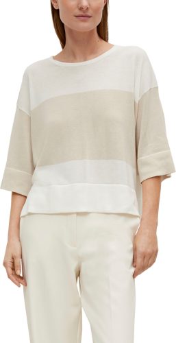 comma gestreepte trui ecru/beige