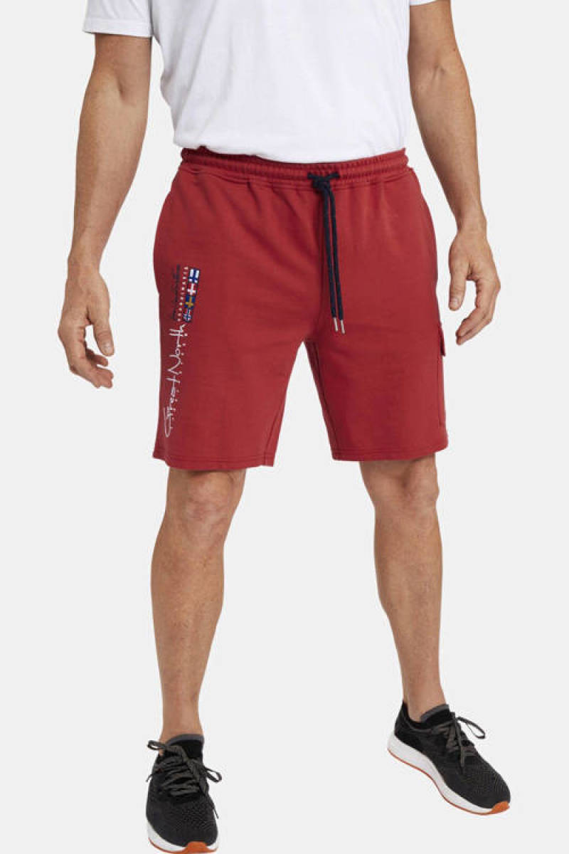 Jan Vanderstorm loose fit short HARTHAKNUT Plus Size met printopdruk rood