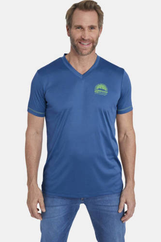 Jan Vanderstorm T-shirt KLARIN Plus Size met printopdruk blauw