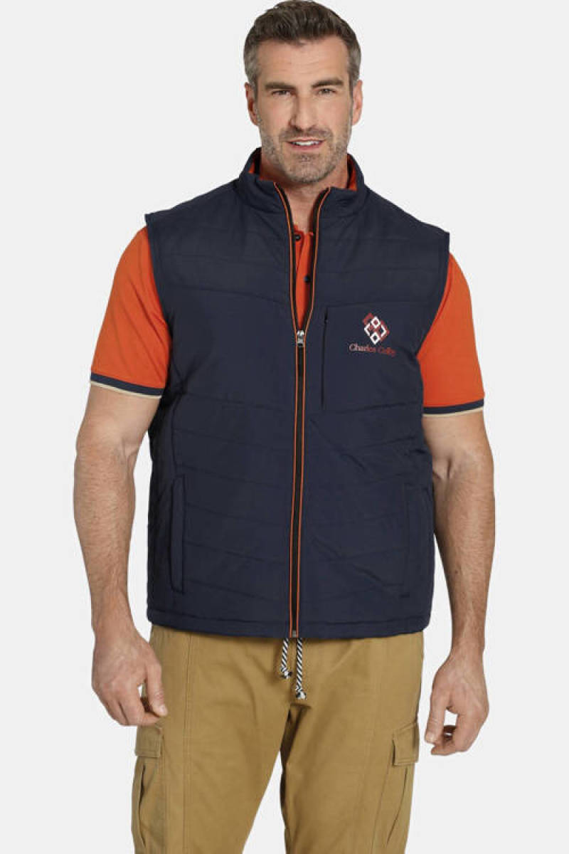 Charles Colby bodywarmer SIR SABLE Plus Size donkerblauw