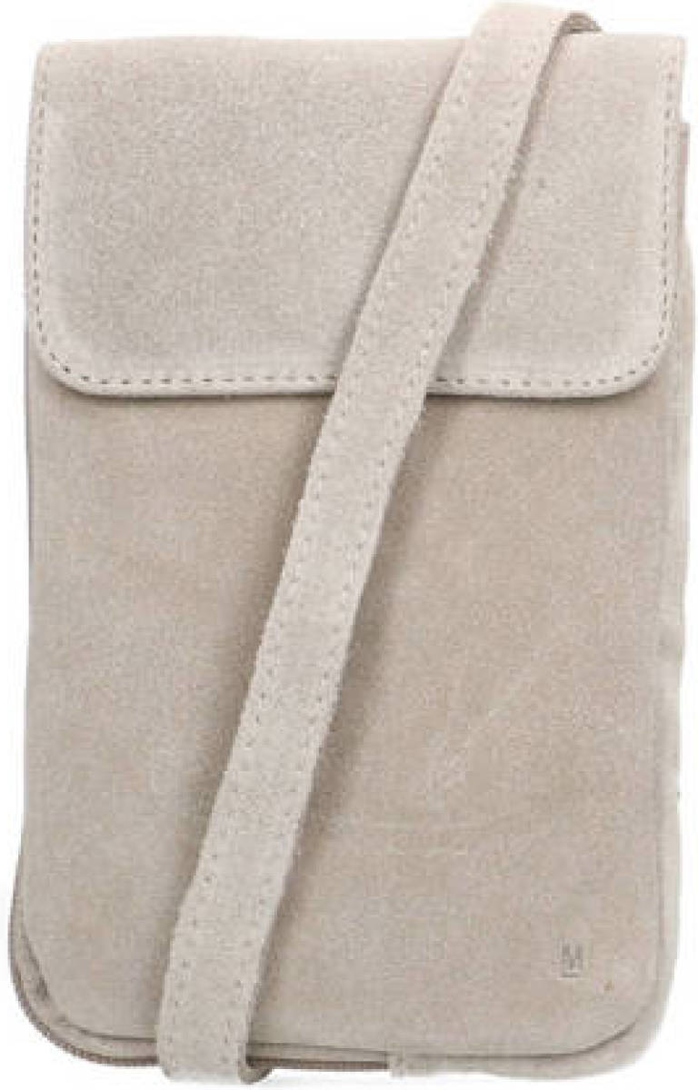 Manfield suède crossbody tas grijs