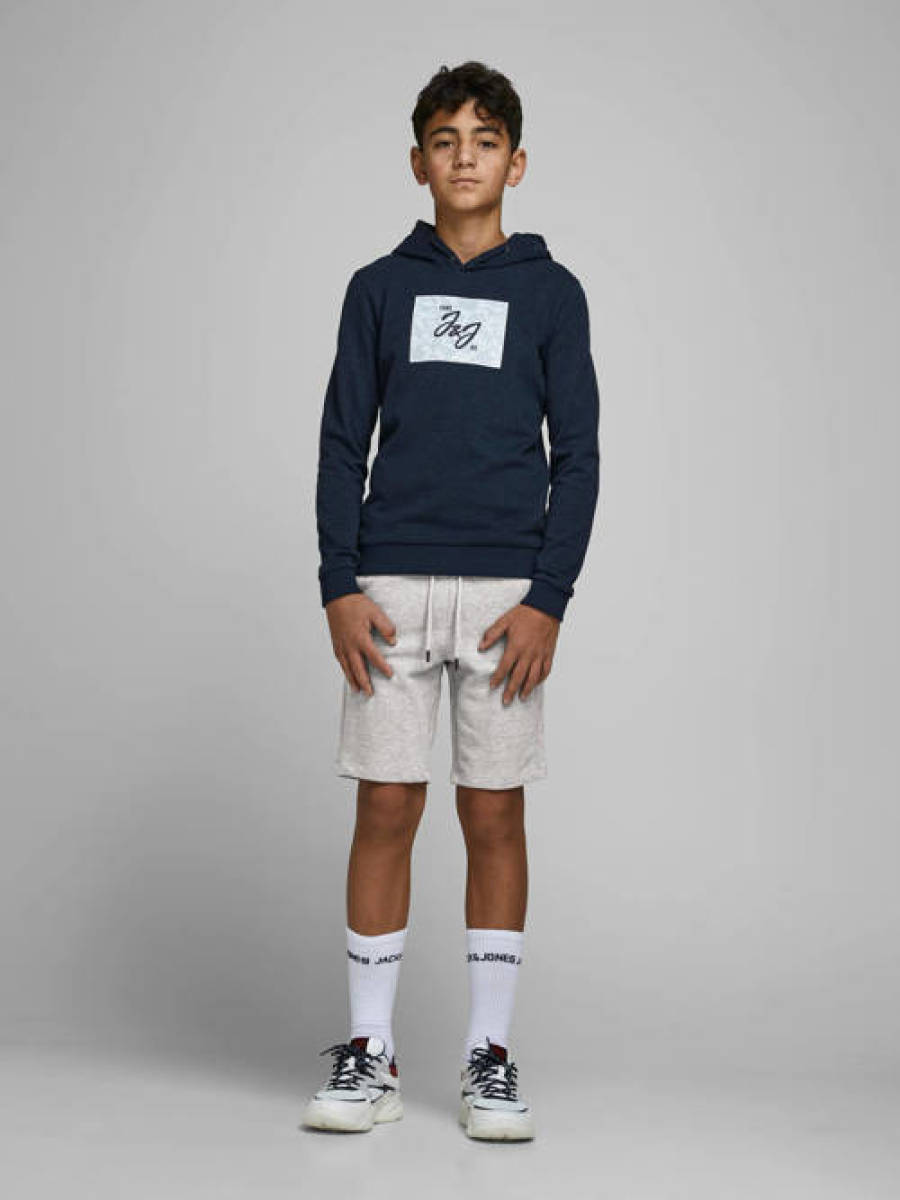 Jack & Jones JUNIOR short JJI met logo grijs melange