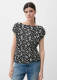 s.Oliver T-shirt met panterprint zwart/wit