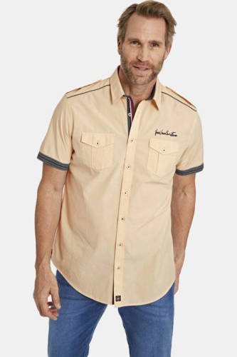 Jan Vanderstorm regular fit overhemd SKIRNIR Plus Size beige