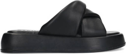 Sacha padded leren slippers zwart