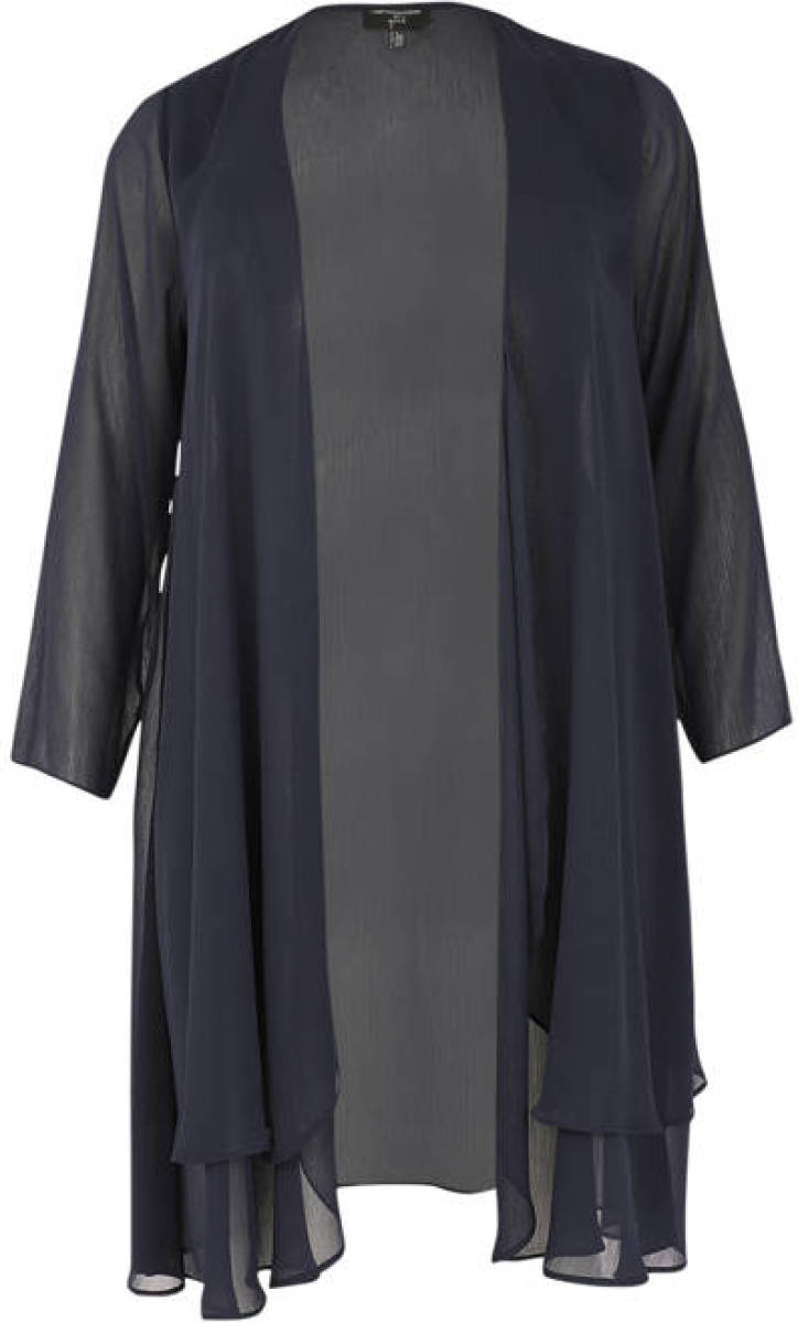 Yoek Loretta's Favourites vest van voile donkerblauw