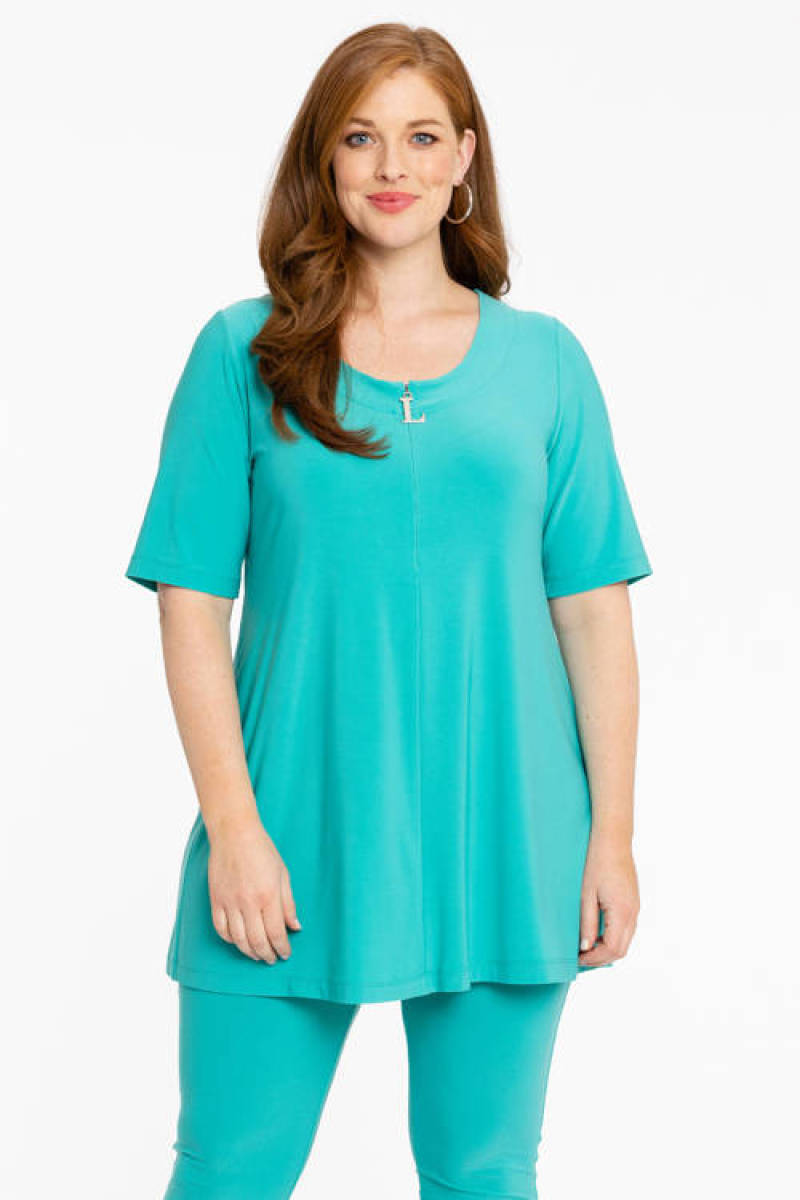 Yoek Loretta's Favourites tuniek van DOLCE travelstof turquoise