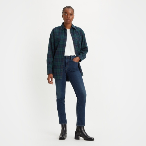 Levi's 724 high waist straight fit jeans dark blue denim