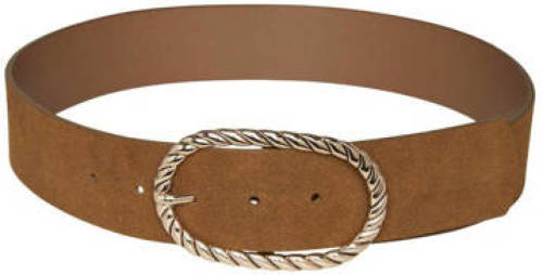 PIECES suede riem PCKENA cognac