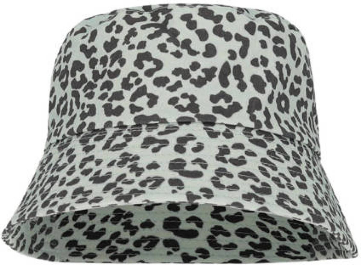 Sarlini bucket hat met all-over panterprint lichtblauw