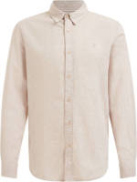 WE Fashion regular fit overhemd met linnen sesame