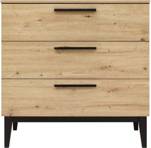 ToiToiKids Xem Commode 3 Laden - Matt Black/Oak