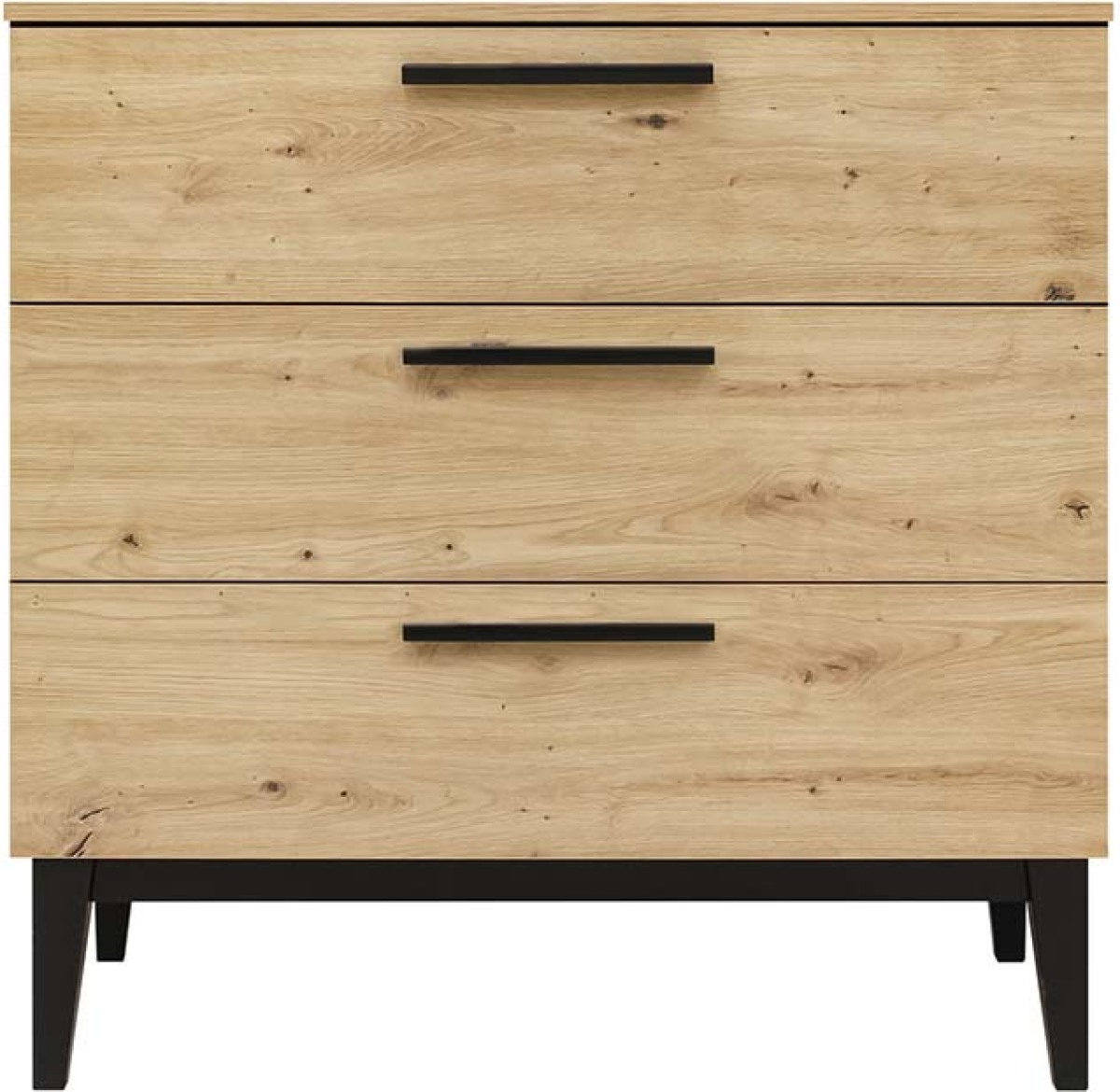 ToiToiKids Xem Commode 3 Laden - Matt Black/Oak
