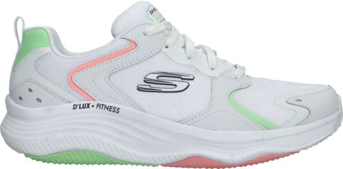 Skechers D'Lux Fitness Sneaker Dames Wit/Groen/Roze