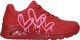 Skechers Uno Goldcrown Dripping Heart Sneaker Dames Rood/Roze