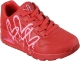 Skechers Uno Goldcrown Dripping Heart Sneaker Dames Rood/Roze